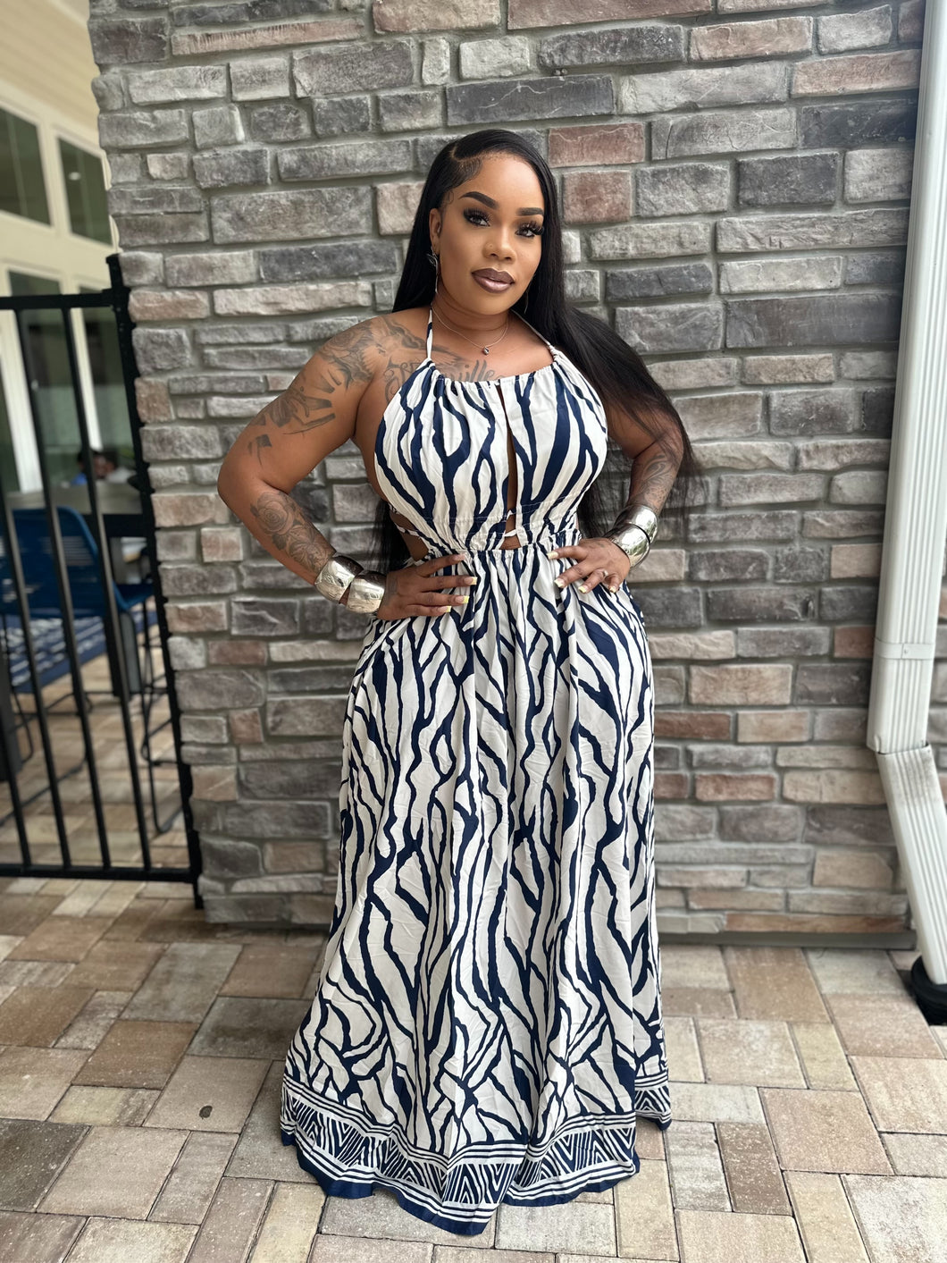 ZEBRA PRINT MAXI DRESS