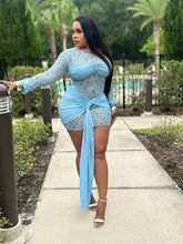 Load image into Gallery viewer, BLUE BELLE LACE MINI DRESS
