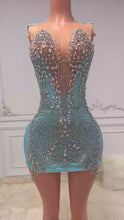 Load and play video in Gallery viewer, Luxury flowers rhinestone dress
